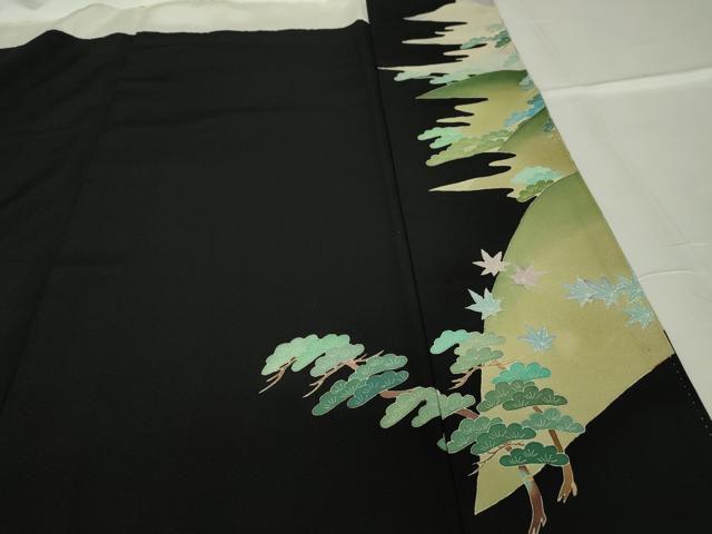 平和屋着物●本加賀友禅作家 毎田仁郎 黒留袖 茶屋辻風景松文 正絹 逸品 DABA4824az