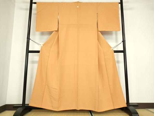 平和屋着物●上質な色無地　柑子色　正絹　逸品　未使用　DABA4830az