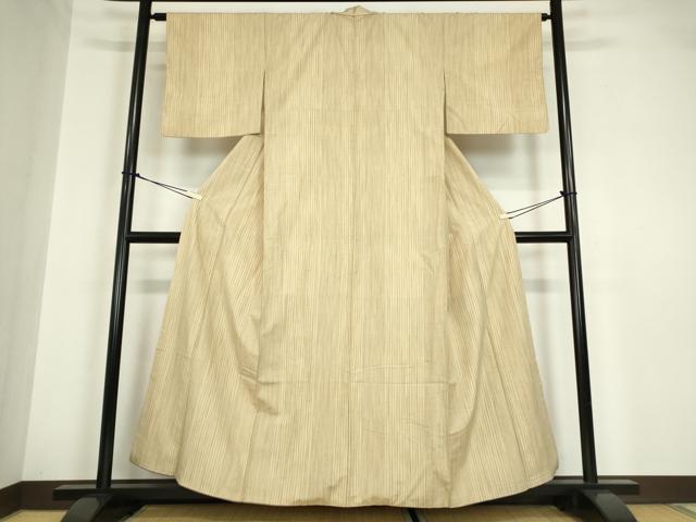 平和屋着物●上質な紬　縞　正絹　逸品　DABA4832az