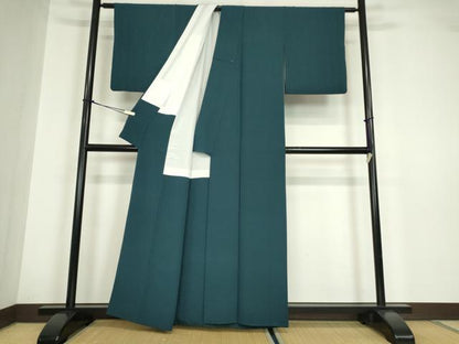 平和屋着物●上質な色無地　褐返色　正絹　逸品　DABA4834az