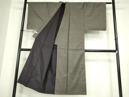 平和屋着物●男性　本場縞大島紬　アンサンブル　長羽織　100亀甲　総詰め　正絹　逸品　未使用　DABA4835az