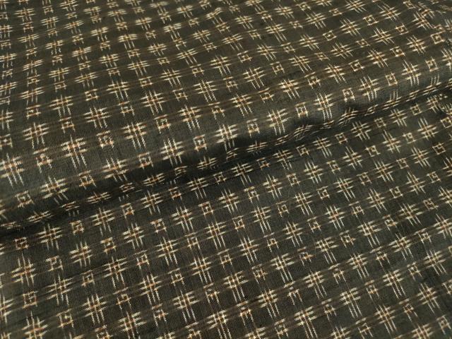 平和屋着物●男性　本場縞大島紬　アンサンブル　長羽織　絣文　正絹　逸品　DABA4837az