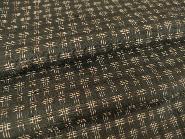 平和屋着物●男性　本場縞大島紬　アンサンブル　長羽織　絣文　正絹　逸品　DABA4837az