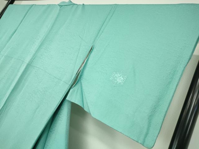 平和屋着物●中国三大刺繍　スワトウ刺繍　汕頭刺繍　総刺繍　無地絵羽訪問着　亀甲花文　白群色　正絹　逸品　DABA4842az