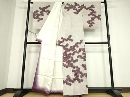 平和屋着物●訪問着　総絞り　舞花文　正絹　逸品　DABA4884az