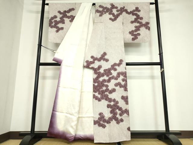 平和屋着物●訪問着　総絞り　舞花文　正絹　逸品　DABA4884az