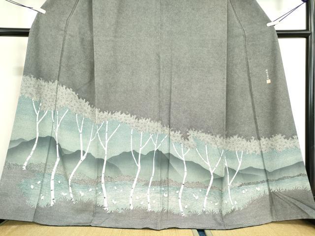 平和屋着物●江戸小紋染工房　小林染芸　小林茂徳　訪問着　江戸小紋　樹林文　さが美扱い　正絹　逸品　DABA4887az