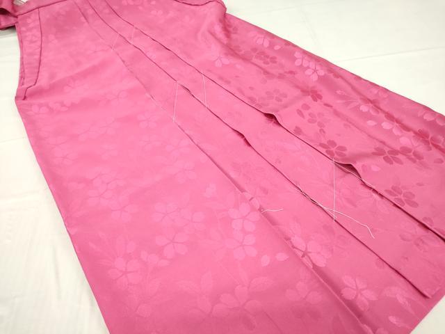平和屋着物●女性　行灯袴　刺繍　雪輪桜文　金糸　洗える着物　未使用　DABA4891az