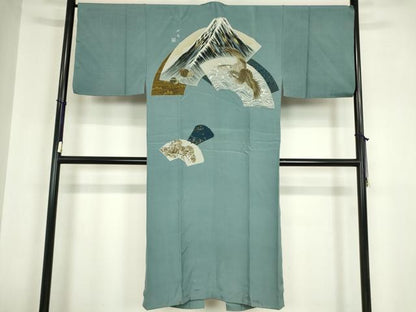 平和屋着物●男性　本場大島紬　アンサンブル　長襦袢(袷)セット　80亀甲　総詰め　正絹　逸品　DABA4893az
