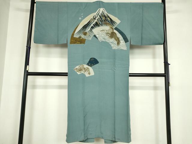 平和屋着物●男性　本場大島紬　アンサンブル　長襦袢(袷)セット　80亀甲　総詰め　正絹　逸品　DABA4893az