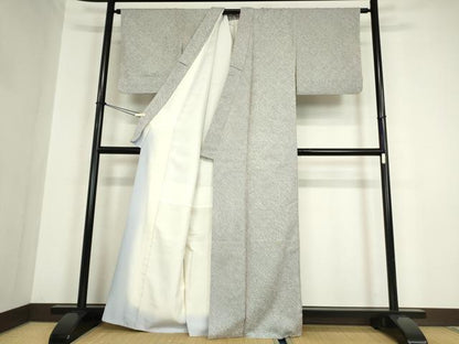 平和屋着物●大変加工の良い総絞り小紋　正絹　逸品　DABA4894az