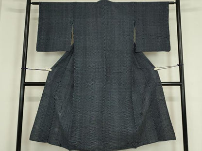 平和屋着物●久留米絣　単衣　絣文　綿　逸品　DABA4905az