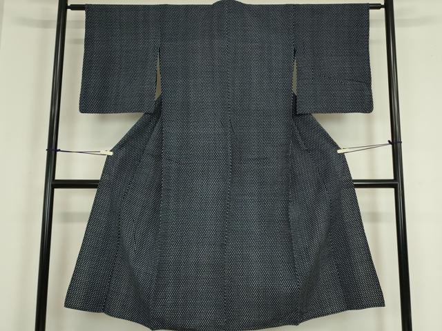 平和屋着物●久留米絣　単衣　絣文　綿　逸品　DABA4905az