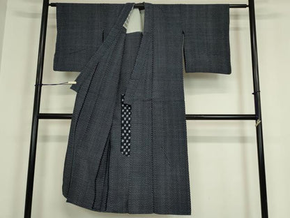 平和屋着物●久留米絣　単衣　絣文　綿　逸品　DABA4905az