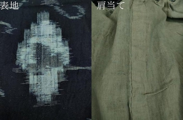 平和屋着物●久留米絣　単衣　菱文　綿　逸品　DABA4906az