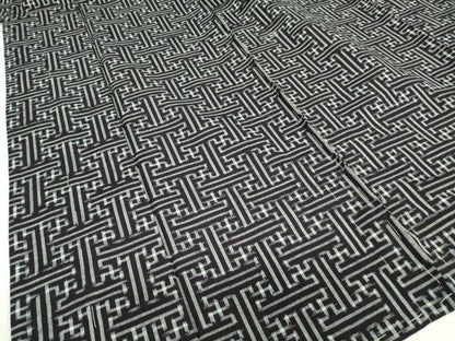平和屋着物●久留米絣　単衣　秋名バラ柄　反端付き　綿　逸品　DABA4912az