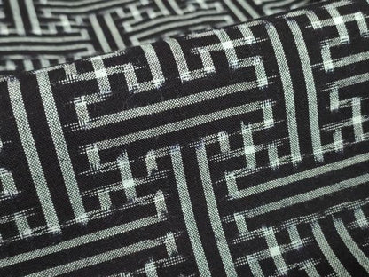 平和屋着物●久留米絣　単衣　秋名バラ柄　反端付き　綿　逸品　DABA4912az