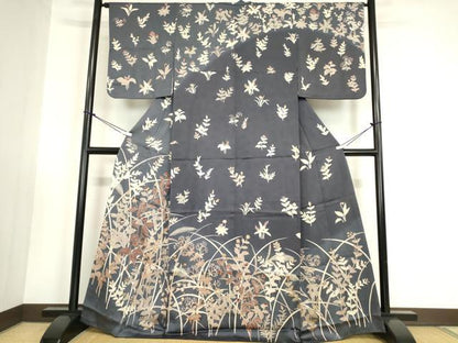 平和屋着物●訪問着 刺繍 草花文 暈し染め 金彩 正絹 逸品 DABA4914az