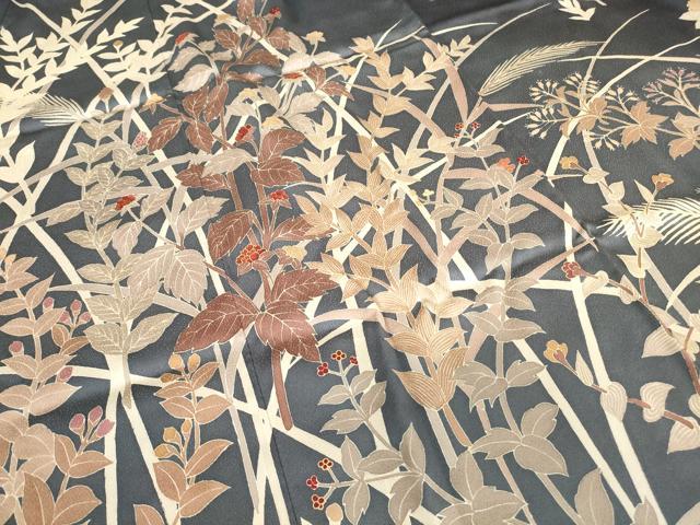 平和屋着物●訪問着 刺繍 草花文 暈し染め 金彩 正絹 逸品 DABA4914az