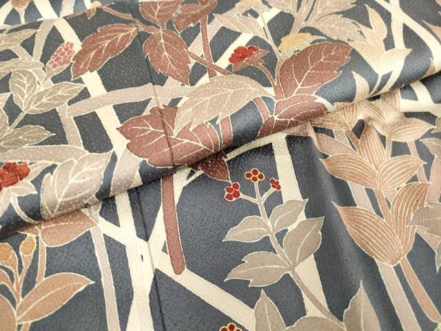 平和屋着物●訪問着 刺繍 草花文 暈し染め 金彩 正絹 逸品 DABA4914az