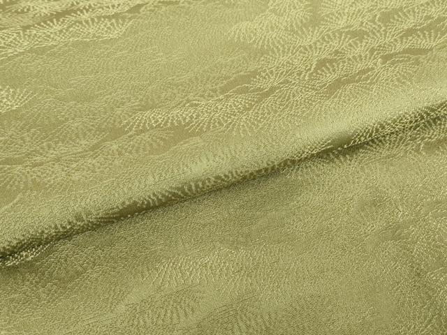 平和屋着物●上質な色無地　松地紋　黄海松茶色　正絹　逸品　DABA4917az