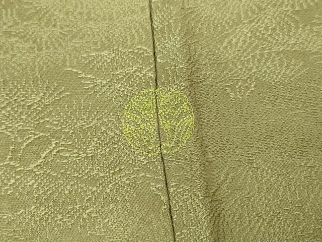 平和屋着物●上質な色無地　松地紋　黄海松茶色　正絹　逸品　DABA4917az