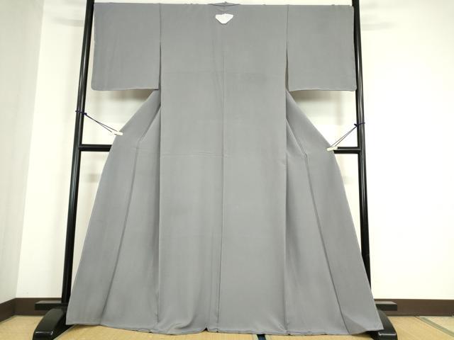 平和屋着物●上質な色無地　桔梗鼠色　正絹　逸品　DABA4919az