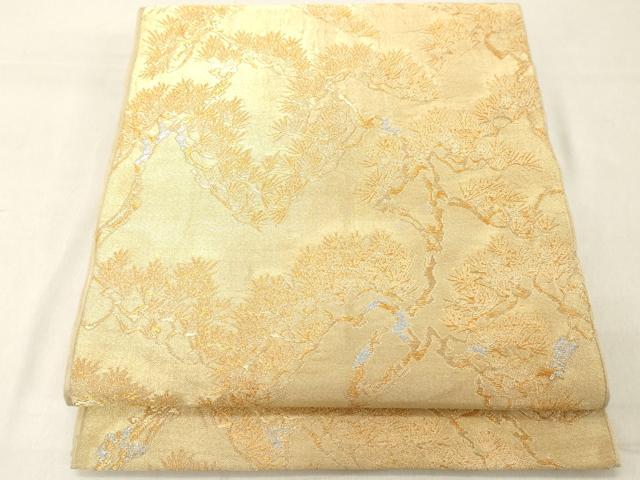 平和屋着物◎六通柄 本袋帯 枝松文 金銀糸 正絹 逸品 DABA5018cd