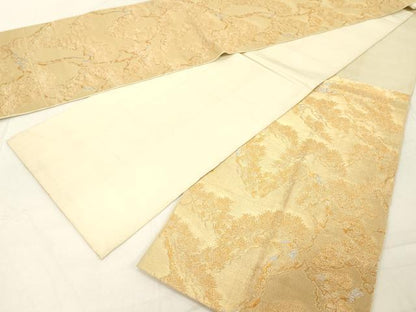 平和屋着物◎六通柄 本袋帯 枝松文 金銀糸 正絹 逸品 DABA5018cd