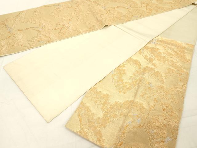 平和屋着物◎六通柄 本袋帯 枝松文 金銀糸 正絹 逸品 DABA5018cd