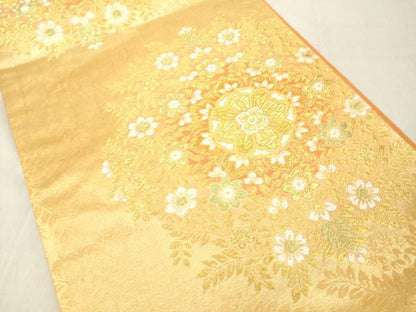 平和屋着物◎六通柄袋帯　正倉院花文　金糸　正絹　逸品　DABA5023cd