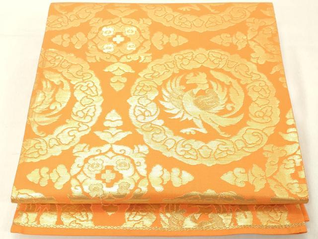 平和屋着物◎六通柄袋帯　鳳凰文　金糸　正絹　逸品　DABA5025cd