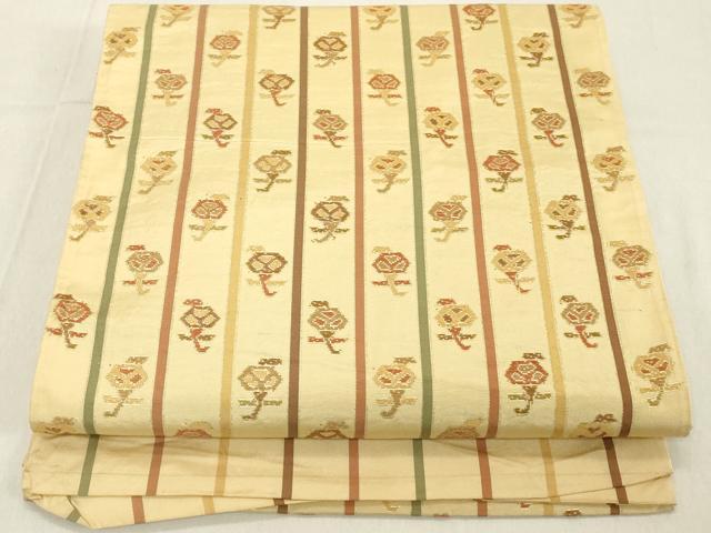 平和屋着物◎六通柄袋帯　花間道　金糸　正絹　逸品　DABA5041cd