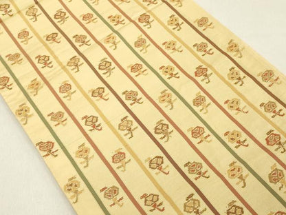 平和屋着物◎六通柄袋帯　花間道　金糸　正絹　逸品　DABA5041cd
