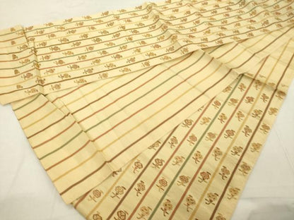 平和屋着物◎六通柄袋帯　花間道　金糸　正絹　逸品　DABA5041cd
