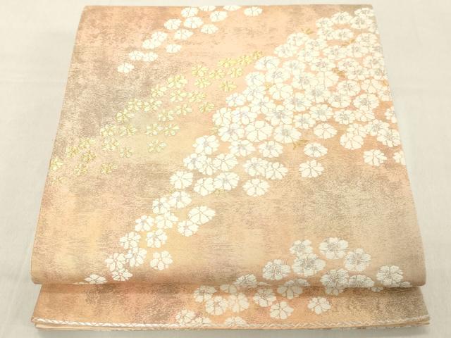 平和屋着物◎六通柄袋帯　舞花文　金銀糸　正絹　逸品　DABA5064cd