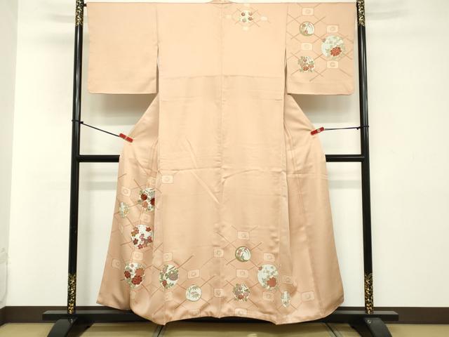 平和屋着物■訪問着　刺繍　花丸文　金彩　正絹　逸品　DABA5072cd