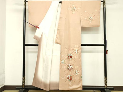 平和屋着物■訪問着　刺繍　花丸文　金彩　正絹　逸品　DABA5072cd
