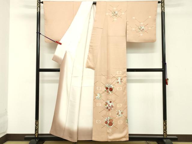 平和屋着物■訪問着　刺繍　花丸文　金彩　正絹　逸品　DABA5072cd