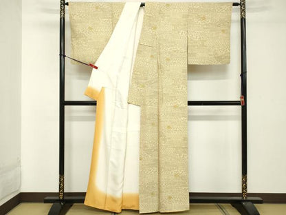 平和屋着物■上質な小紋　吉祥花文　正絹　逸品　DABA5147cd