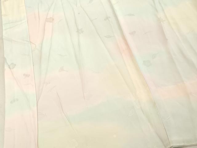 平和屋着物■長襦袢 無双仕立て 梅地紋 暈し染め 正絹 逸品 DABA5158cd