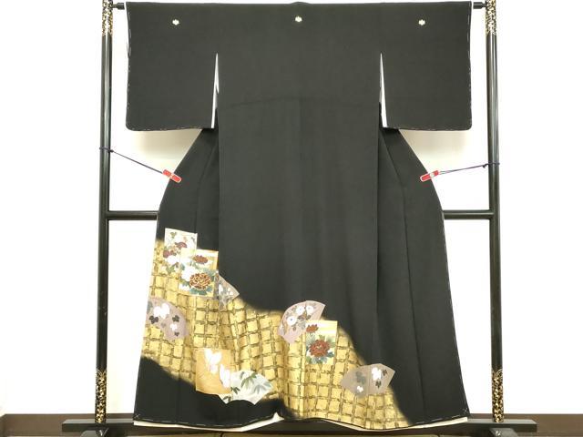 平和屋着物■豪華黒留袖 駒刺繍 色紙重ね花文 暈し染め 金彩 正絹 逸品 DABA5173cd
