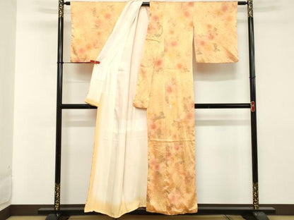 平和屋着物■上質な小紋　草花文　暈し染め　正絹　逸品　DABA5206cd