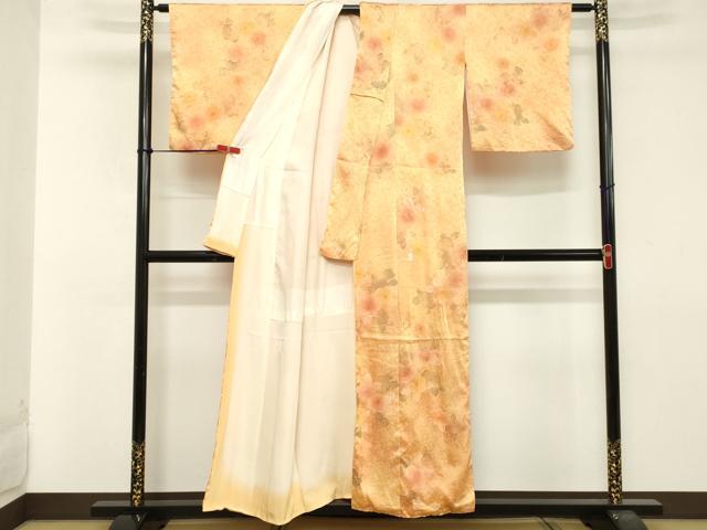 平和屋着物■上質な小紋　草花文　暈し染め　正絹　逸品　DABA5206cd