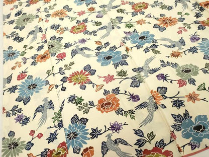 平和屋着物■上質な小紋　型染め　花鳥文　正絹　逸品　DABA5224cd