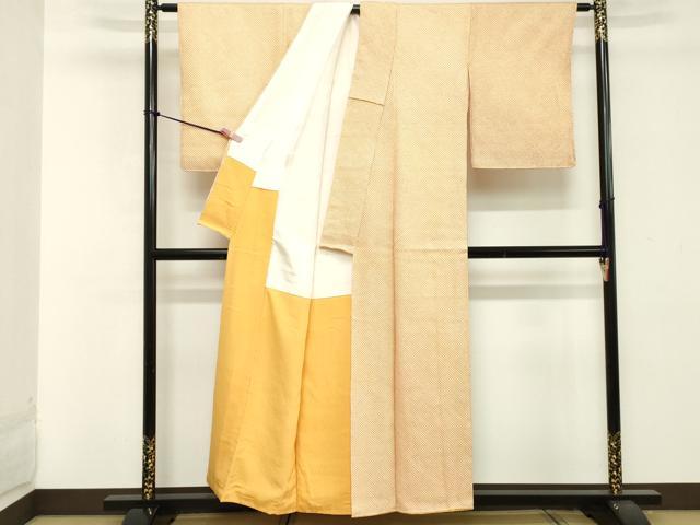 平和屋着物■大変加工の良い総絞り小紋　正絹　逸品　DABA5286cd