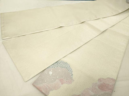 平和屋着物◎綴れ 太鼓柄袋帯 道長花車文 金銀彩 正絹 逸品 DABA5327cd