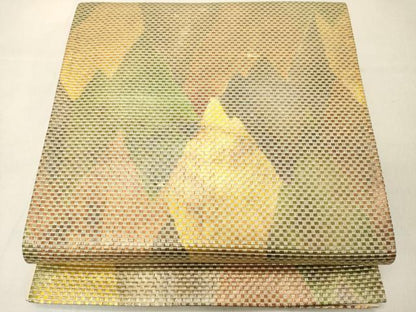 平和屋着物◎六通柄袋帯　抽象文様　金糸　正絹　逸品　DABA5333cd