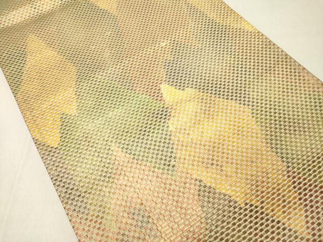 平和屋着物◎六通柄袋帯　抽象文様　金糸　正絹　逸品　DABA5333cd