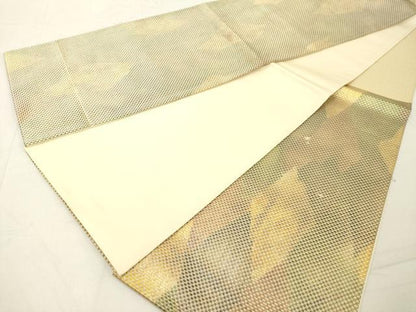 平和屋着物◎六通柄袋帯　抽象文様　金糸　正絹　逸品　DABA5333cd